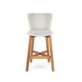 thumbnail image 6 of Olurrisa Outdoor Bar Stool, Teak Finished Wood with Light Grey Wicker, Set of 2, 6 of 8