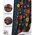 thumbnail image 6 of Boho Flowers Black Out Curtains 63 Inch Long, Room Darkening Draperies Curtains Panels, Spring Abstract Watercolor Floral Leaf Thermal Insulated Curtain for Bedroom Living Room 52"x63" 2 Panels, 6 of 8