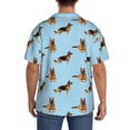 thumbnail image 3 of Uemuo German Shepherd Dog Pattern Cotton Linen Short Sleeve Shirts,Casual Lightweight Button Down Shirts,Vacation Beach Summer Tops-Large, 3 of 7
