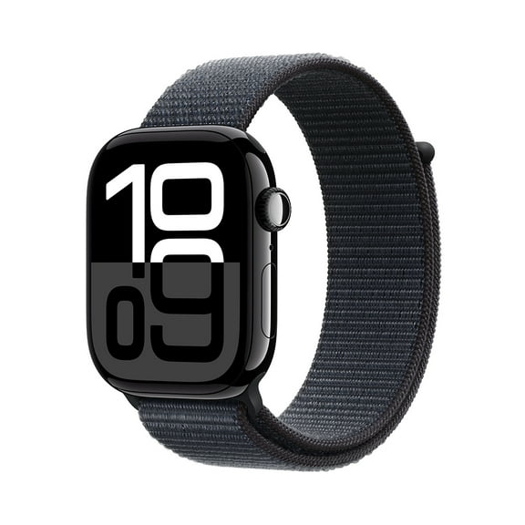 Open Box Apple Watch Series 10 (GPS Cellular) 46mm Aluminum Jet Black W/ Ink Sports Loop