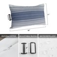 thumbnail image 2 of Navy Blue Grey Striped Outdoor Pillows for Chaise Lounge Chair Waterproof Lumbar Pillows with Insert&Adjustable Elastic Strap Beach Headrest Pillow Vintage Stripes Farmhouse Line Pool Pillow 11"x16", 2 of 9