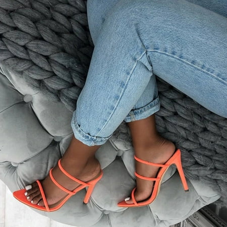 

High Heels Ladies Summer Fashion Large Size Solid Color Flip Flops High Heel Slippers