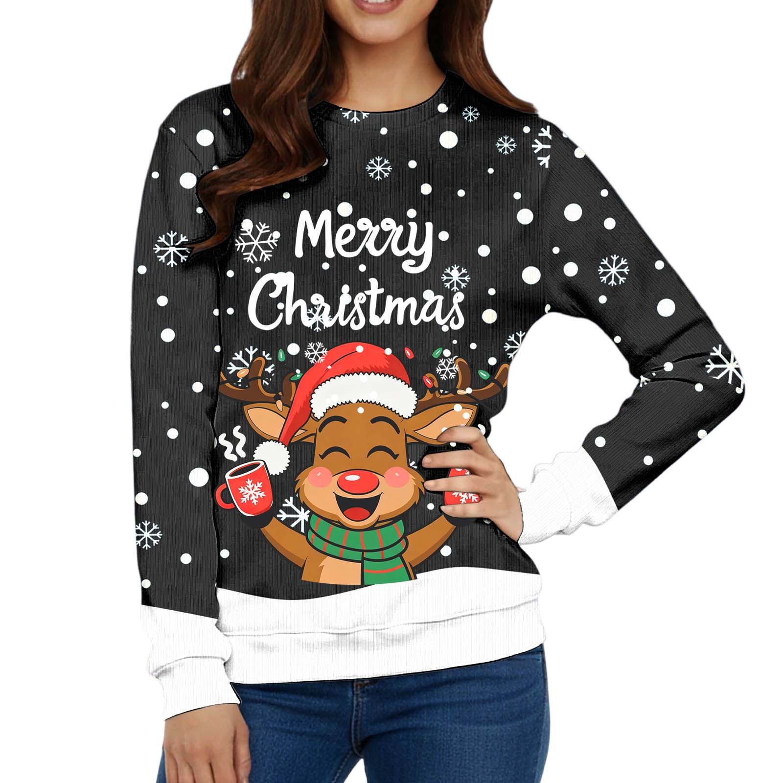 Christmas Sweater Men Sweaters Funny Sweatshirt Knit Plus Size Big and Tall Holiday Vacation Elf Adult Sweatshirts