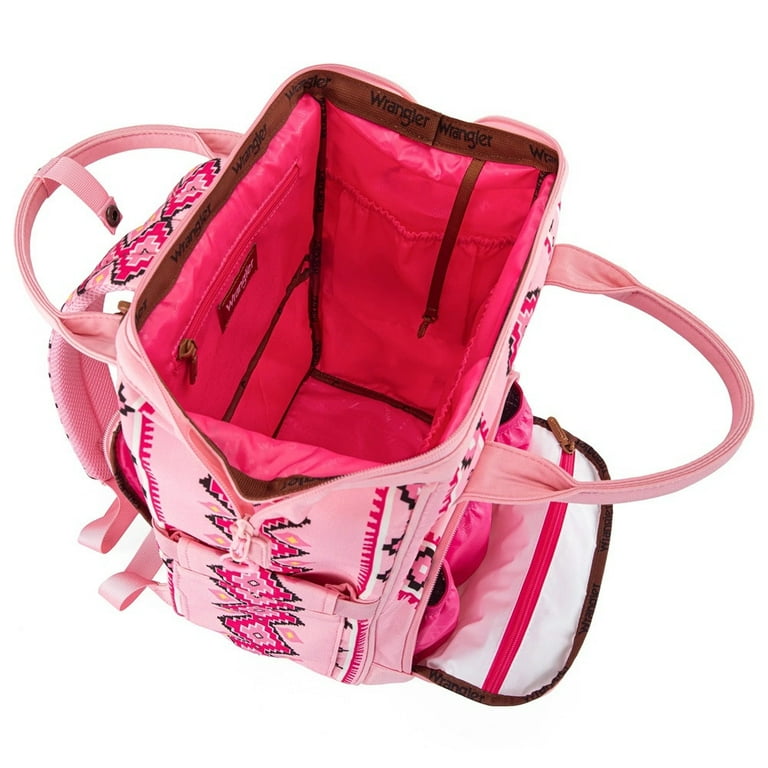 kelty aztec-style top zip backpack diaper bag in pink Wrangler Ladies Aztec Printed Callie Pink Diaper Bag WG2204-9110PK