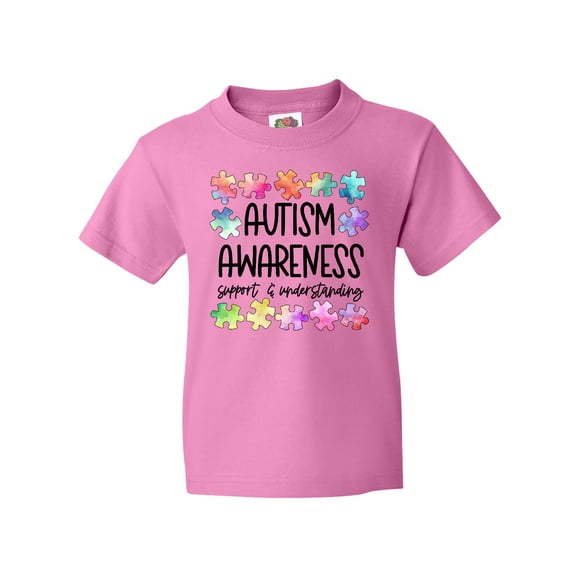 Inktastic Autism Awareness Support and Understanding Puzzle Pieces Youth T-Shirt