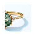 thumbnail image 4 of 1pc Vintage Unique 6x8mm Natural Moss Agate Healing Gemstone 925 Sterling Silver Drop Shaped Decorative Ring Suitable For Women's Engagement Party Daily Wear, 4 of 5