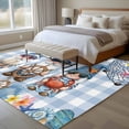 thumbnail image 4 of Ocean Gnome Large Area Rugs 8x10 ft Nautical Shell Sea Star Flag Flower Blue Plaid Washable Rug Non Slip Indoor Carpet Absorbent Floor Mat for Living Room Bedroom Dining Room, 4 of 9