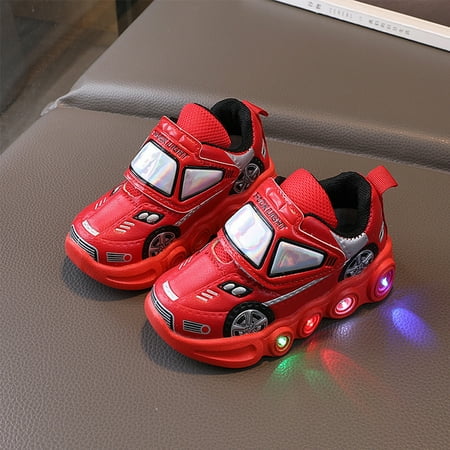 New Light Up Kids Sneakers  Cool Car-Shaped Running shoes  Fashionable Comfortable Sports Shoes  Boys/Girls Birthday Gifts