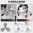 thumbnail image 4 of Kselythan Stair Climbing Cart, 165 lbs Capacity Hand Truck, Foldable Hand Truck Aluminum Trolley with 10 Wheels, 2 Bungee Cords, Telescoping Handle, for Shopping, Moving, Office Use, 4 of 8