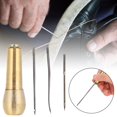thumbnail image 3 of LAFGUR Shoes Repaired Tools, 2 Set Copper Handle Sewing Awl Taper Leather Shoe Repair Tool Leather Craft Kit For Shoe Repair Useful, 3 of 8