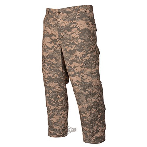 Army Combat Uniform Pants, 50/50 Nyco Rip, ACU, Extra Small, Long