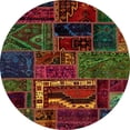 thumbnail image 1 of Ahgly Company Indoor Round Abstract Burgundy Red Area Rugs, 7' Round, 1 of 6