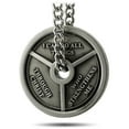 thumbnail image 2 of Men's Antique Finish 3-Bar Weight Plate Necklace- Phil 4:13 by Shields of Strength, 2 of 4