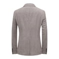 thumbnail image 6 of Cloudstyle Men's Slim Fit Vertical Stripe Notched Lapel Single-Breasted 1-Button Blazer,Spring/Summer Business Casual Jacket with Back Vent, 6 of 11