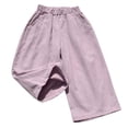 thumbnail image 4 of Amidoa Girls 2 Piece Outfits Summer Clothes Short Sleeve Cotton T-Shirt and Casual Shorts Kids Clothing Sets Purple Size 8, 4 of 5