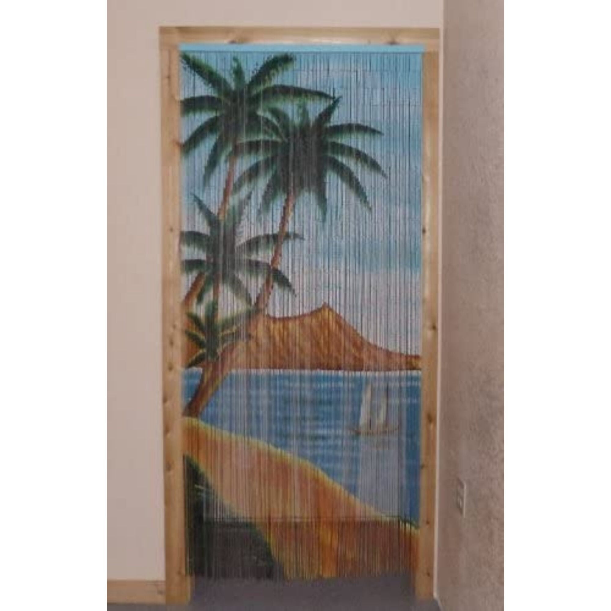 Beaded Doorway Curtains Bead Strands For Living Room Bedroom Door Kitchen Handmade Japanese 125 String Vintage Divider Tropical Beach Nature