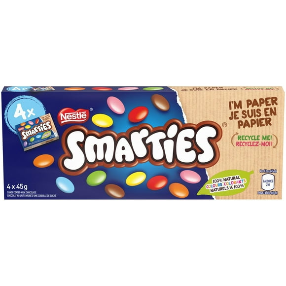 NESTLÉ SMARTIES Candy Coated Milk Chocolate Multipack, 4 x 45 g, 4 x 45 G