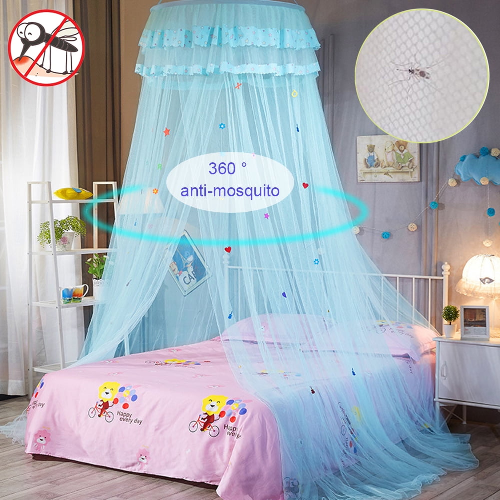 Bed Canopy Net Round Hoop Princess Girl Lace Bed Canopy ...