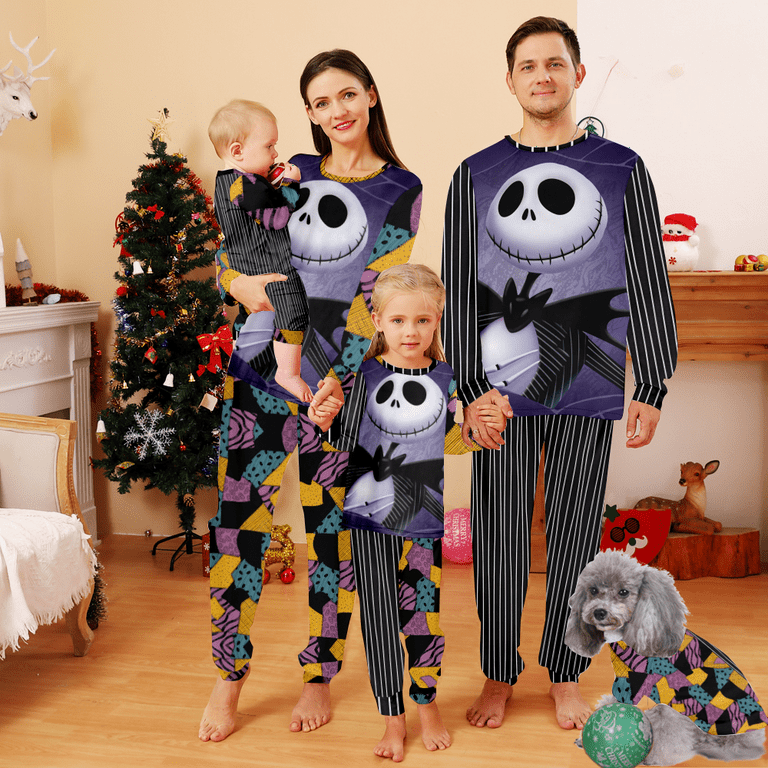Nightmare Before Christmas Pajamas,Jack Skellington Sally Pijamas Navideñas  Familiares,Women-XL