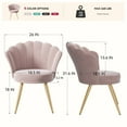 thumbnail image 5 of Daluvenix Velvet Accent Chair with Gold Metal Legs, Shell Design Vanity Makeup Chair for Living room, Modern Upholstered Guest Chair, Pink, 5 of 9