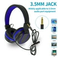 thumbnail image 4 of Kid Headphones, Cord Headphones Wired Headphone for Kid with Microphone Control Folding On-Ear 3.5mm Headset for Kids, Girls, Boys, Children Foldable Headsets for School Tablet (Black/Blue), 4 of 6