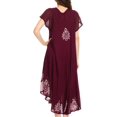 thumbnail image 2 of Sakkas Batik Hindi Cap Sleeve Caftan Dress / Cover Up - Chocolate - One Size, 2 of 6
