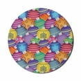thumbnail image 1 of Christmas Mouse Pad for Computers, Colorful Christmas Balls Different Retro Patterns Holiday Celebration Theme Print, Round Non-Slip Thick Rubber Modern Mousepad, 8" Round, Multicolor, by Ambesonne, 1 of 2