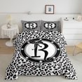 thumbnail image 2 of Feelyou Chic Monogrammed R Bedding Comforter Set, Wildlife Leopard Print Twin Comforter Sets, Modern Princess Black Bowknot Reversible Bedding Set, Luxury Bedroom Decor, 2-Piece, 2 of 8