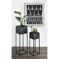 thumbnail image 6 of Kate and Laurel Palade Modern Indoor Plant Stand, Set of 2, Black, Chic Metal Indoor Planter, 6 of 7