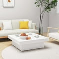 thumbnail image 1 of vidaXL Table Basse Blanc 90x90x28 cm Bois d'Ingénierie, 1 of 4