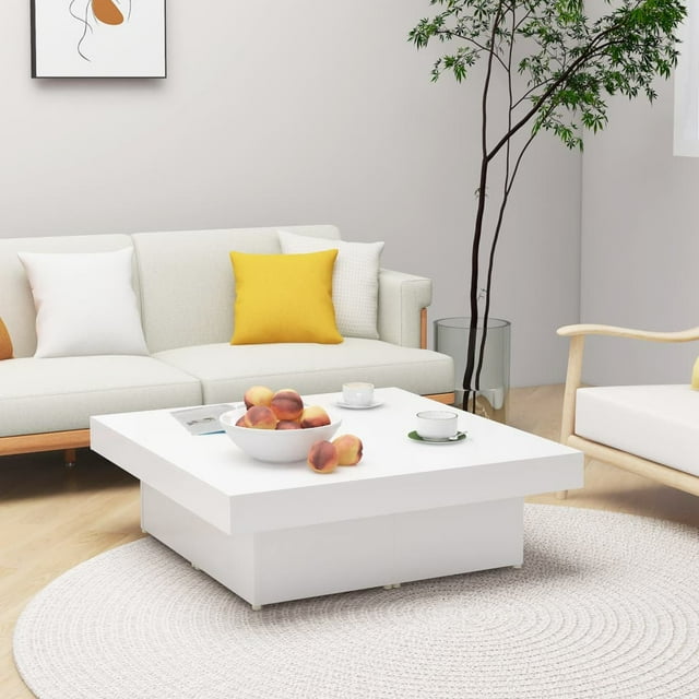 vidaXL Table Basse Blanc 90x90x28 cm Bois d'Ingénierie