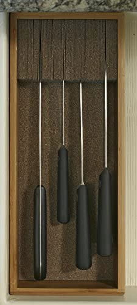 Kitchen Essentials Bamboo Knife Dock Drawer Organizer