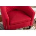 thumbnail image 5 of Accent Barrel Chair, Modern Tub Club Chair Upholstered Armchair with Gold Nailhead Trim & Black Legs, Comfy Reading Chair for Living Room, Bedroom, Home Office, Red, 5 of 7