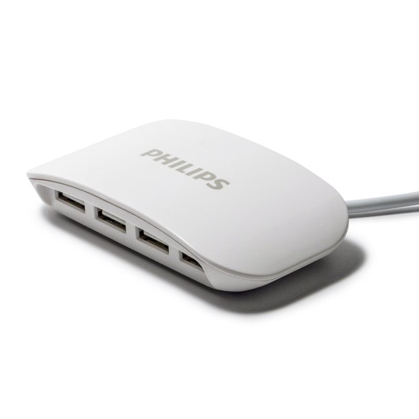 Philips 4 Port Usb Charging Station Slim Desktop Charger Dlk51340m 27 Walmart Com Walmart Com