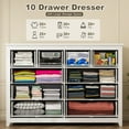 thumbnail image 4 of EnHomee White Dresser for Bedroom with 10 Drawers Modern Wood Dressers Chests of Drawers Wide Dresser for Adults, 4 of 13