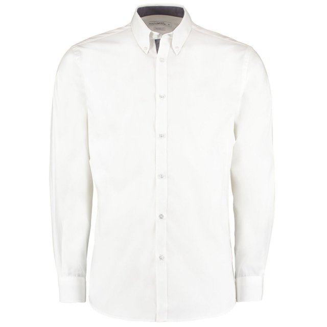 Kustom Kit Womens Poplin Tailored Long-Sleeved Shirt