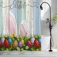 thumbnail image 2 of Easter Small Stall Shower Curtain, Waterproof Shower Curtains for Bathroom, Wooden Bunny Colorful Eggs Spring Floral Botanical Washable Fabric Bath Curtain for Bathtub with Hooks 36x78 Inches, 2 of 9