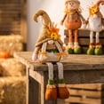 thumbnail image 4 of Set of 4 Thanksgiving Fabric Gnome and Scarecrow Dolls with Sunflower Hats and Weighted Standing Base, Festive Tabletop Decoration for Mantel, Shelf, and Holiday Party., 4 of 6