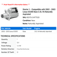 thumbnail image 2 of Starter 1 - Compatible with 2002 - 2003 Lexus ES300 Base 3.0L V6 Naturally Aspirated - Autopart Premium, 2 of 2