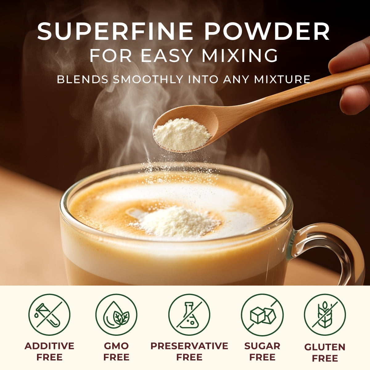 Gya Tea Co Whole Milk Powder - 1.1lb (17.64 Oz) - Pasture Raised Source, Non-GMO, Gluten Free - Shelf Stable Premium Grade Powdered Milk for Baking, Cooking, Smoothies - Rich in Protein & Calcium