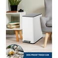 thumbnail image 7 of Slim Trash Can, 4 Gallon/15 L Kitchen Garbage Can with Soft Close Lid & Removable Inner Bucket, Small Narrow Recycling Bin for Bathroom, Living Room, Office, White, 7 of 7