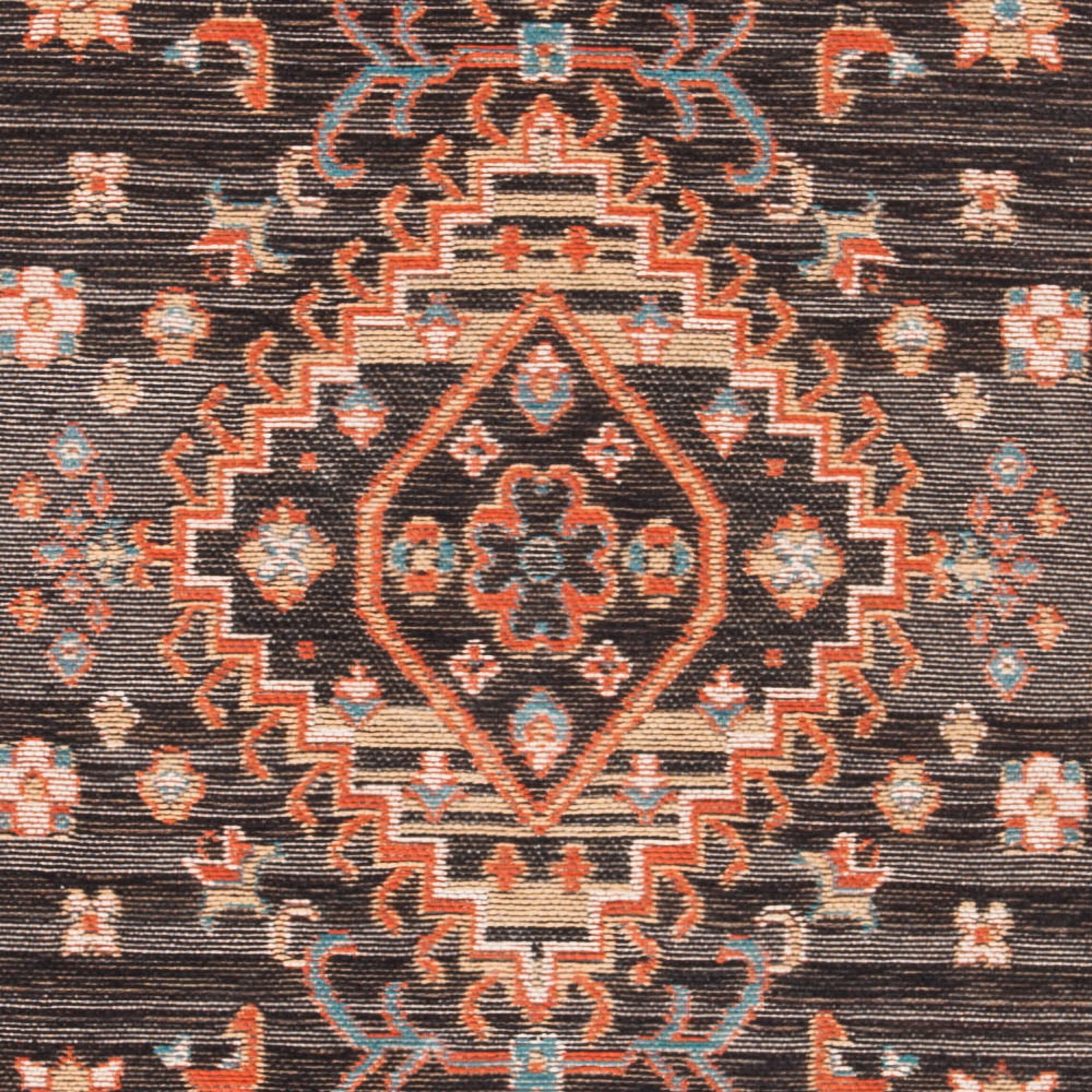 SAFAVIEH Classic Vintage Serrena Floral Bordered Polyester Runner Rug, Black/Rust, 2'3" x 8'