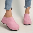 thumbnail image 2 of Women's Slip-On Platform Mule Clogs, Faux Suede Wedge Comfort Shoes, Casual Backless Loafers, 2 of 6