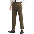 thumbnail image 4 of INSPIRE CHIC Skinny Trouser for Men's Solid Color Flat Front Formal Dress Pants Brown 32, 4 of 5