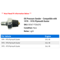 thumbnail image 2 of Oil Pressure Sender - Compatible with 1970 - 1976 Plymouth Duster 1971 1972 1973 1974 1975, 2 of 2