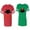 Men Red / Women Green, variant on Halloween Bat Unisex Couple Matching Cotton Jersey style T-Shirt Contrasting stripes on sleeves (Men Red / Women Red) (Men XL / Women XL)