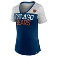 thumbnail image 2 of Women's Fanatics Navy/Heathered Gray Chicago Bears Close Quarters V-Neck T-Shirt, 2 of 3