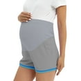 thumbnail image 6 of WBQ Women's Maternity Shorts Over Belly Pregnancy Adjustable Belt Activewear Workout Running Athletic Lounge Shorts Waffle Pajamas Shorts for Pregnant Woman with Pockets S-3XL, 6 of 7