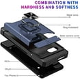 thumbnail image 6 of Design for Google Pixel 8 Phone Case with Screen Protector Card Holder Stand Kickstand Heavy Duty Shockproof Hybrid Rugged Drop Protective Cover for pixel8 google8 Women Men Girls Blue, 6 of 13