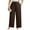 03 Coffee, variant on Women Plus Size Casual Drawstring Wide Leg Pants Stretchy Straight Long Trousers With Pocket XL-5XL